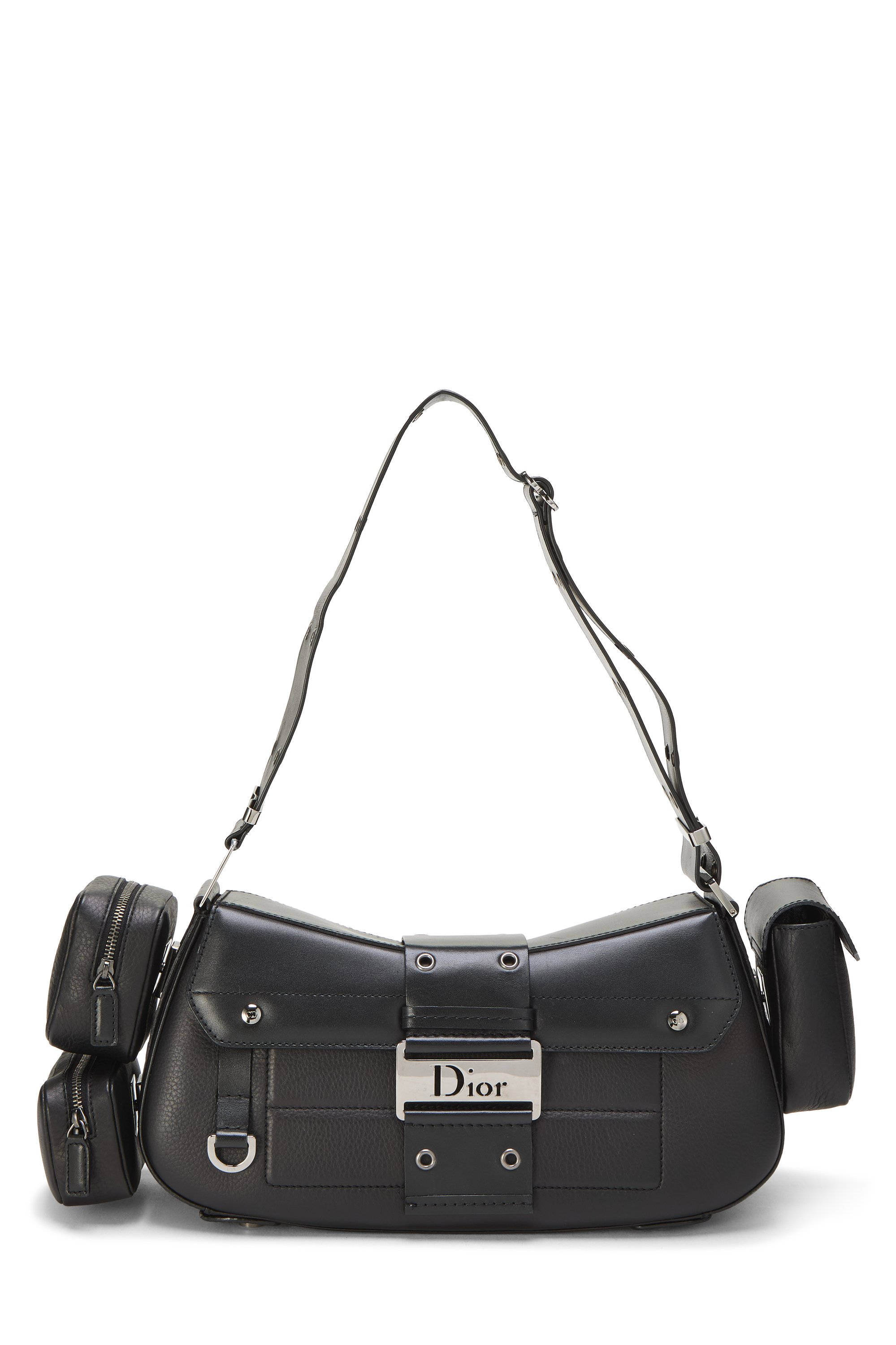 Dior Black Leather Street Chic Columbus Shoulder Bag