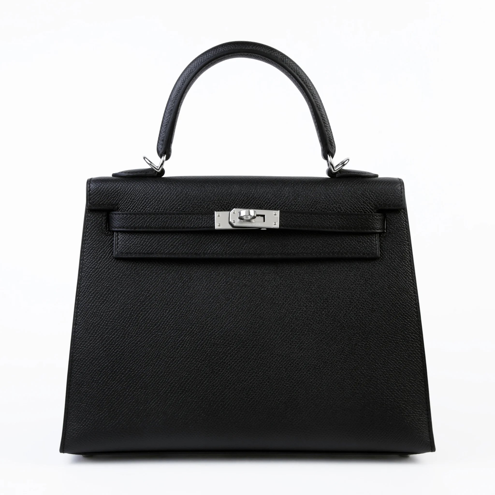 Brand New ( Rank N ) HERMÈS Kelly 25 Sellier Noir (89) Epsom Palladium hardware G (2026)