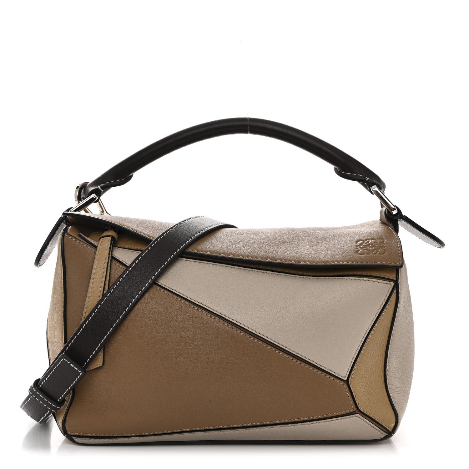 Loewe Calfskin Small Puzzle Bag Mocca Multicolor