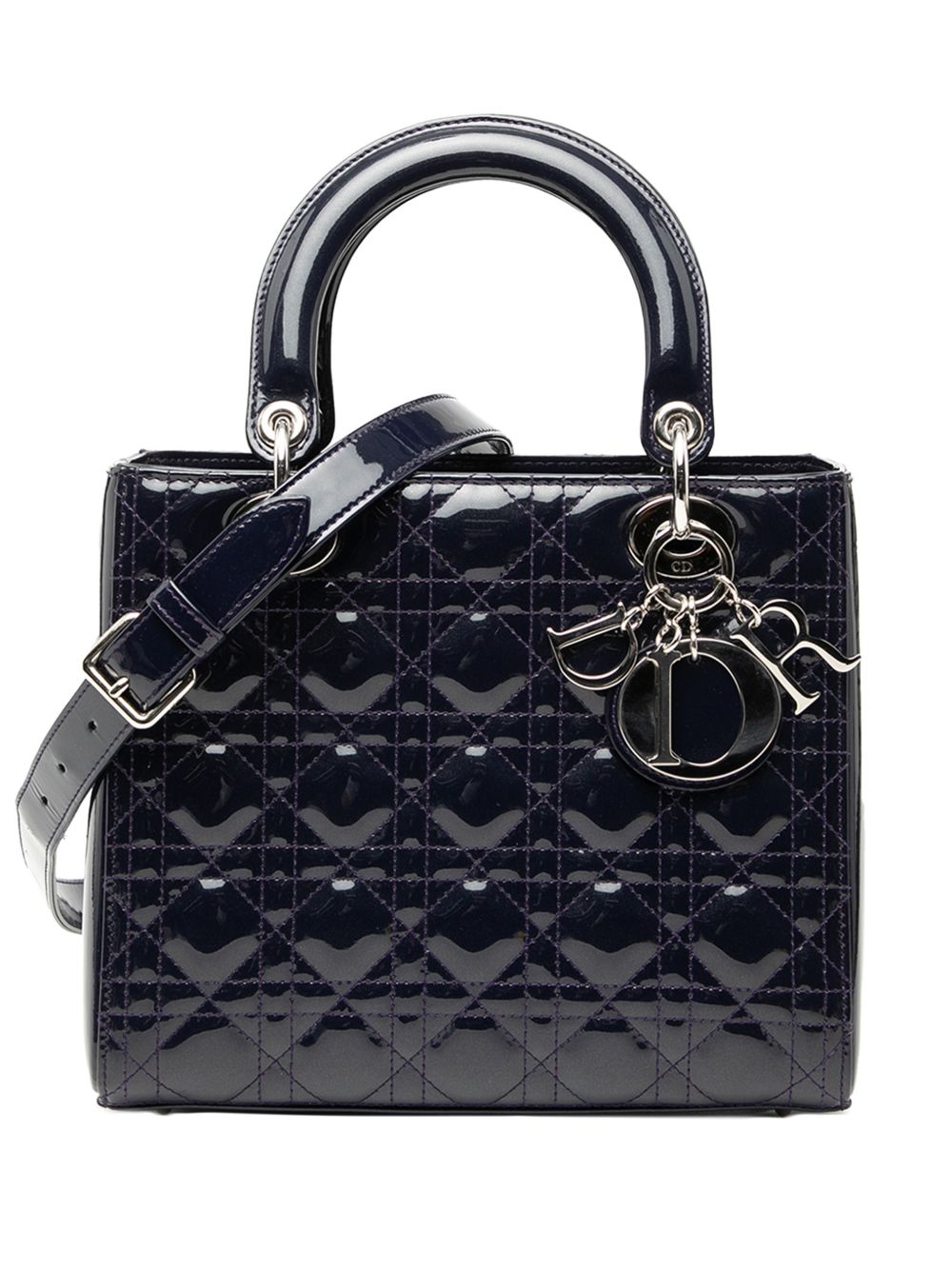Dior 2016 Medium Patent Cannage Lady Dior satchel