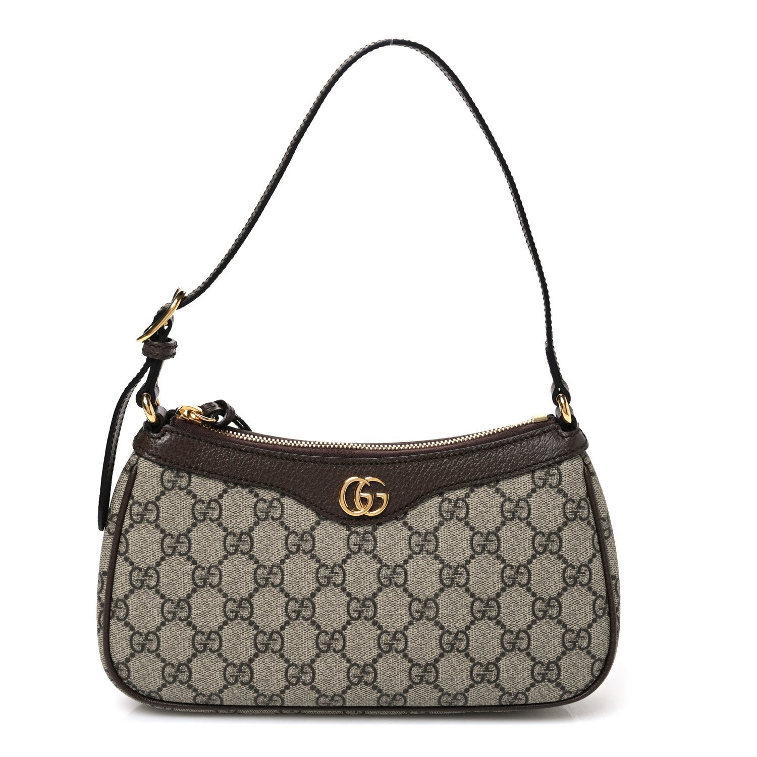 Gucci GG Supreme Monogram Textured Dollar Calfskin Small Ophidia Hobo Beige Ebony New Acero