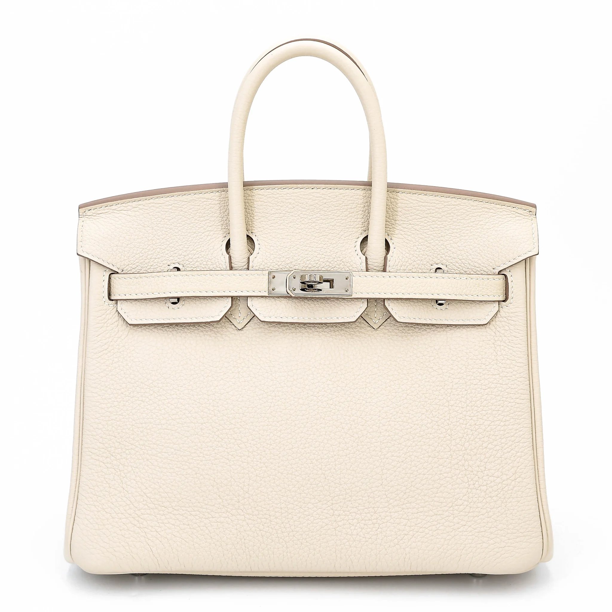 Excellent ( Rank SA ) HERMÈS Birkin 25 Craie (10) Togo Palladium hardware U (2022)