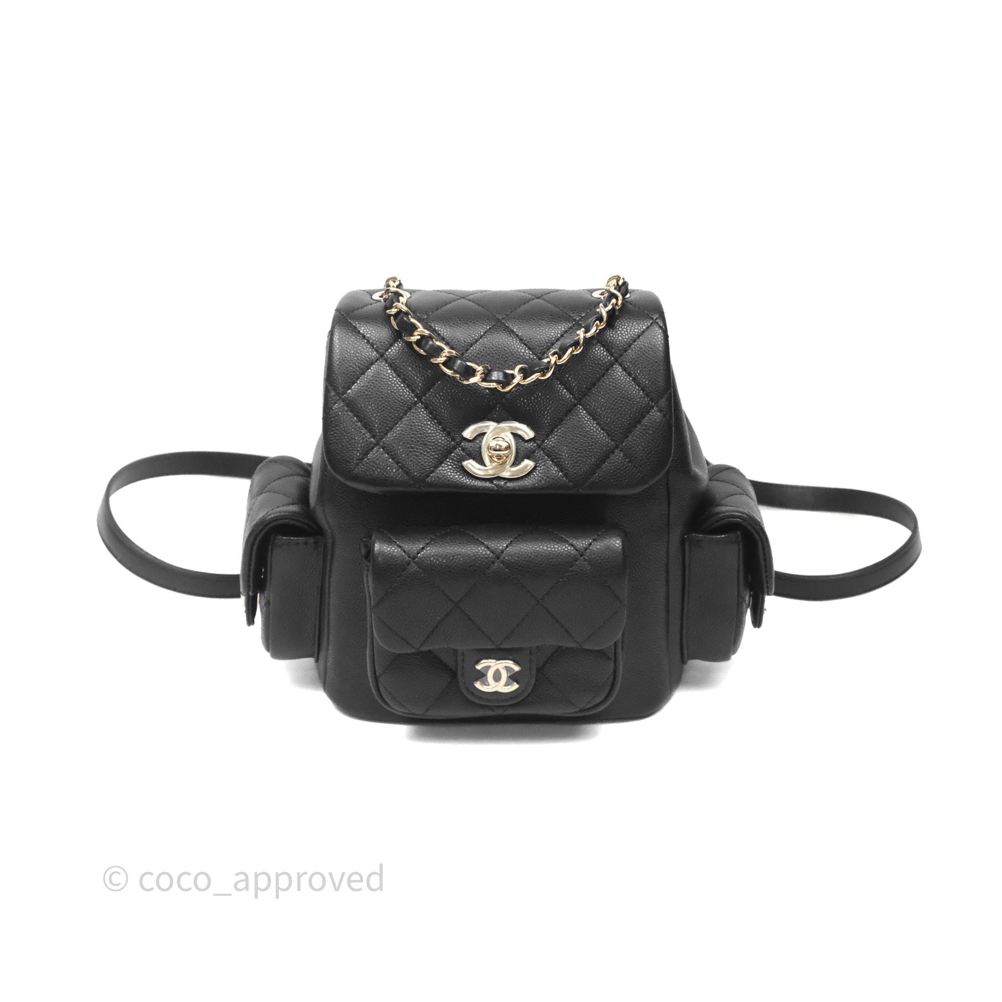 Chanel Small Duma Backpack Caviar Black Gold Hardware