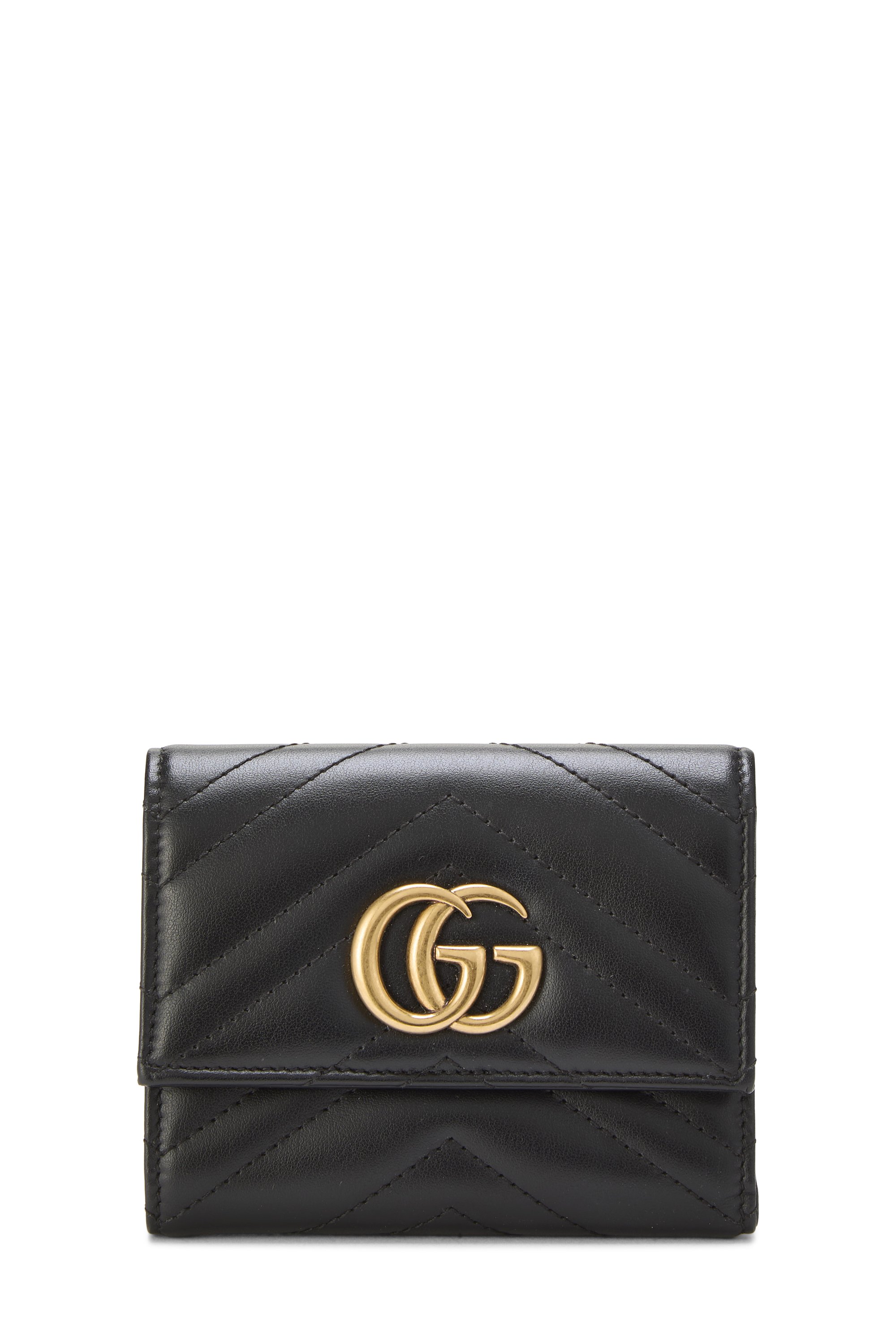 Black Leather GG Marmont Wallet Small