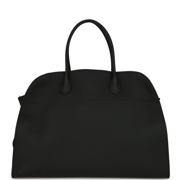 The Row The Row Soft Margaux 17 Bag Black Calfskin Silver Hardware