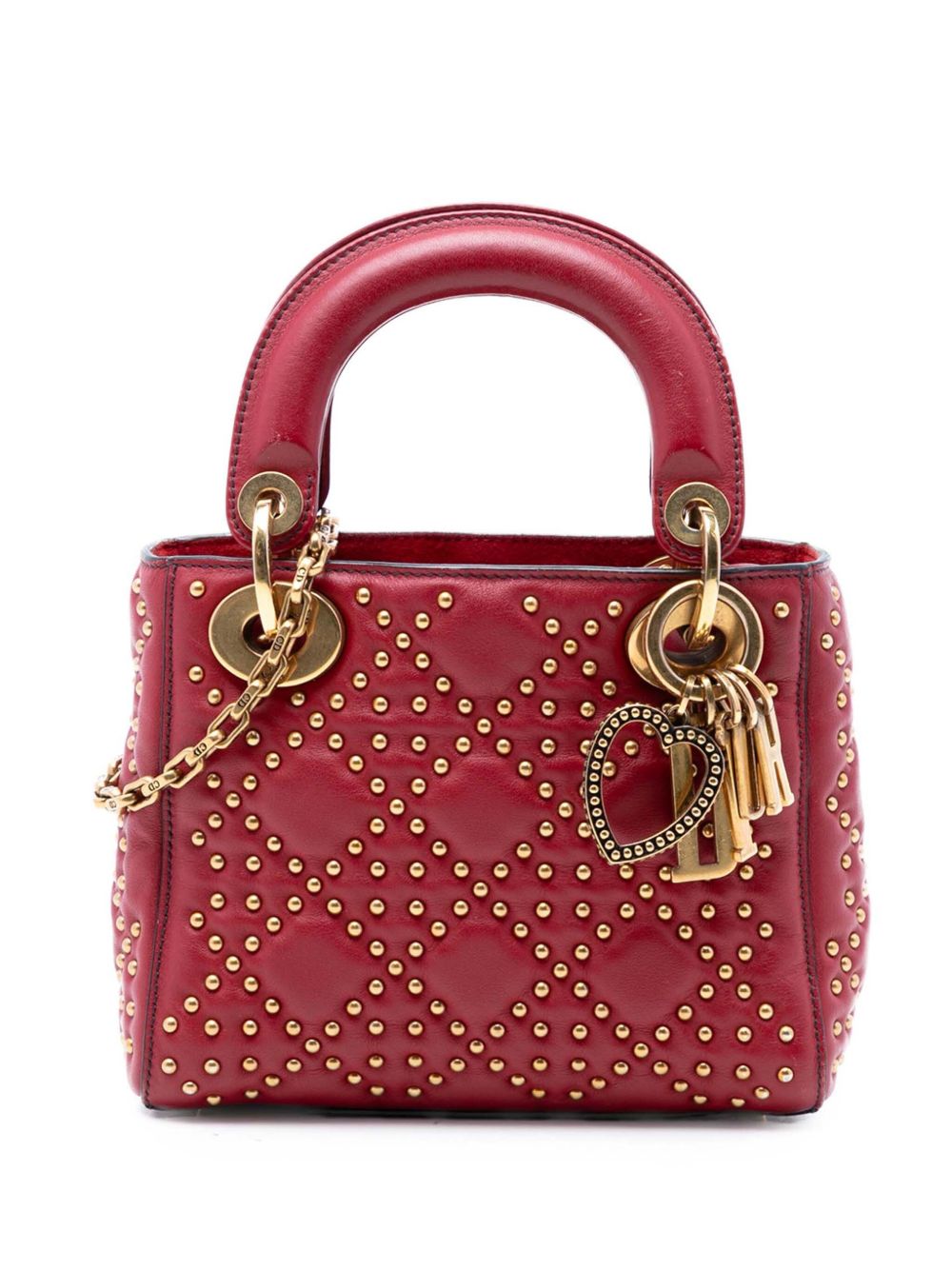 2017 Mini Lambskin Cannage Studded Supple Lady Dior satchel
