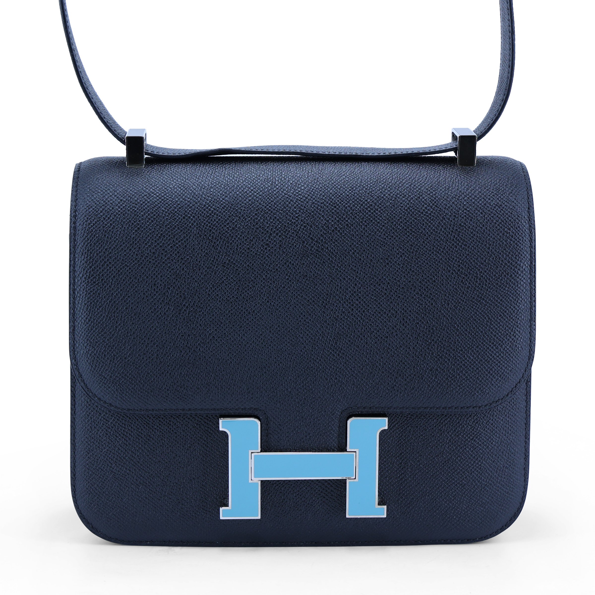 Very Good ( Rank A) HERMÈS Constance 24 Noir (89) Epsom Enamel hardware X (2016)