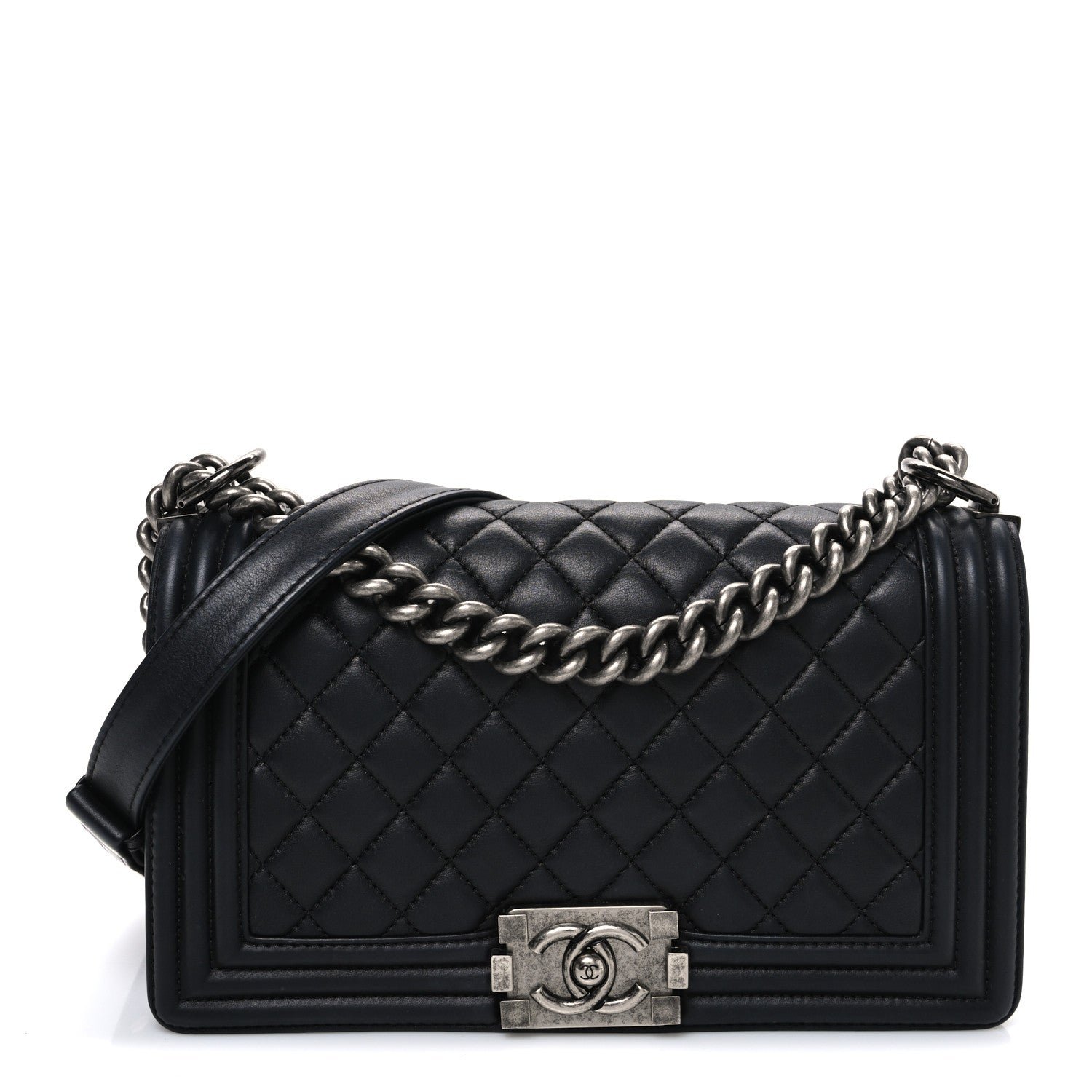 Chanel Chanel Lambskin Quilted Medium Boy Flap Black