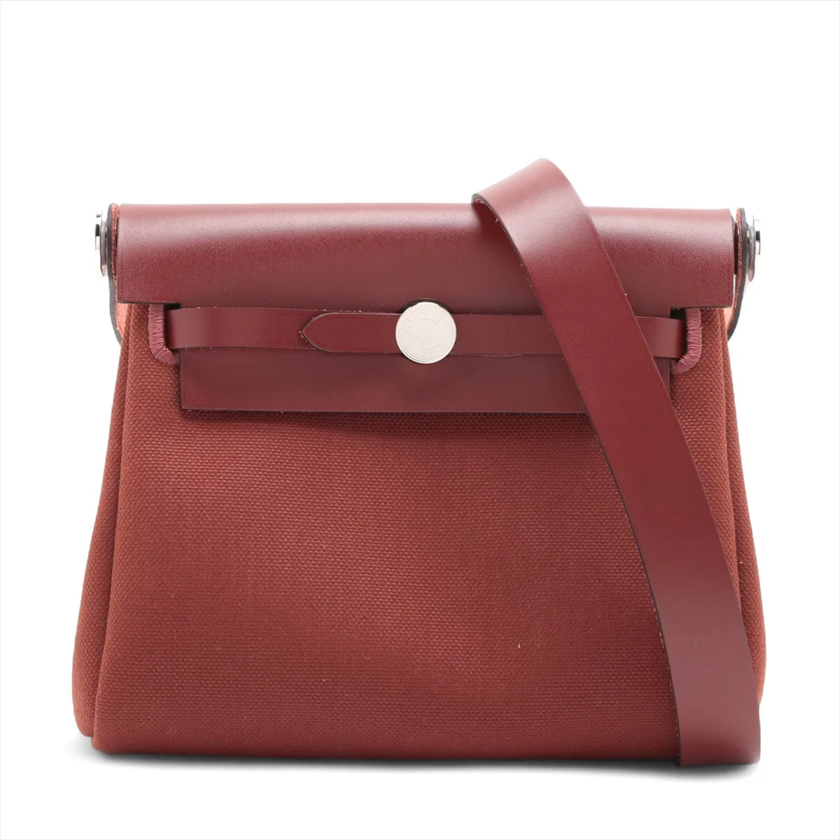 Hermès Herbag Zip 20 Mini Twal Military x Vash Hunter Rouge H Silver Metal Fitti