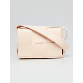 Bottega Veneta Bottega Veneta Pink Leather Maxi Weave Candy Cassette Crossbody Bag