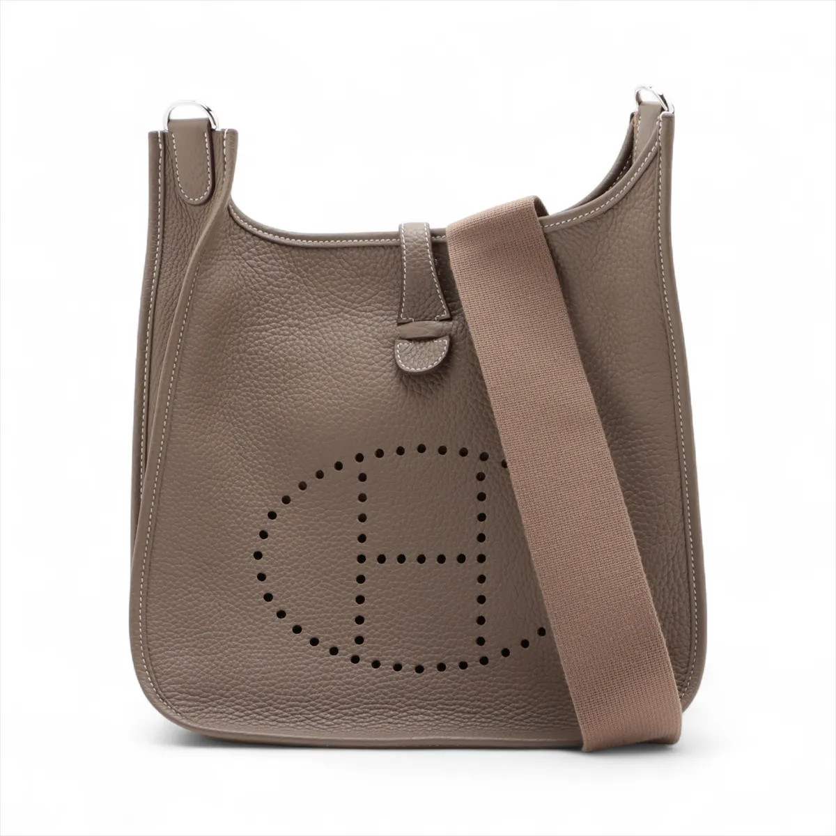 Hermès evelyn 3 29 PM Taurillon Clemence Etoupe Silver Metal Fittings