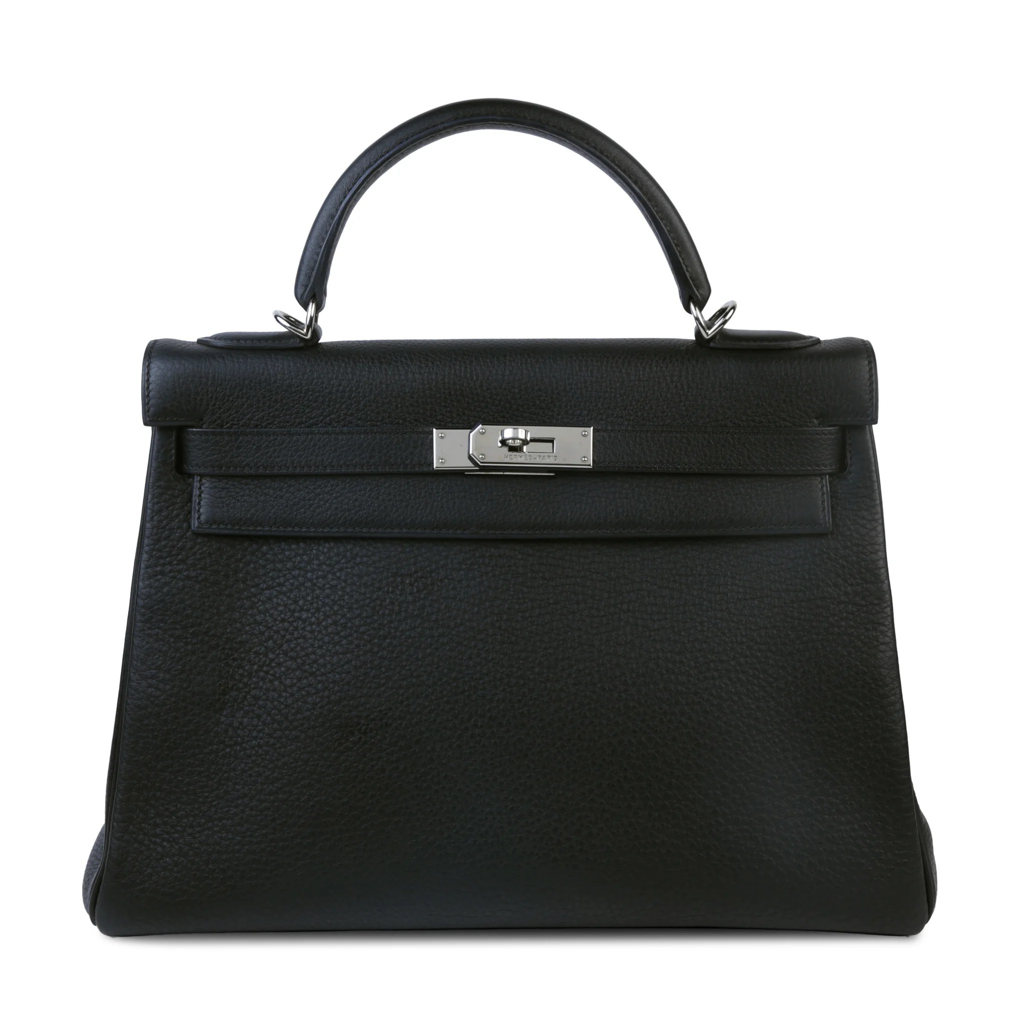 Hermes Kelly 32 Noir (89) Togo Palladium hardware Square G (2003)