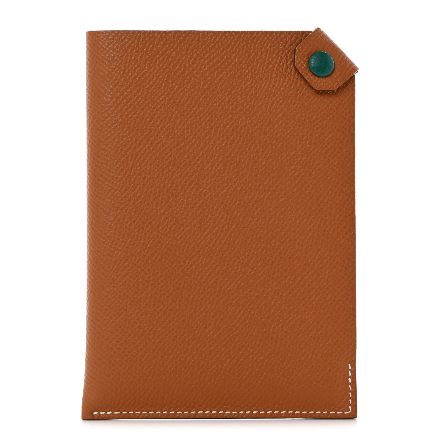 Hermes Epsom Tarmac Dot PM Passport Holder Gold Malachite