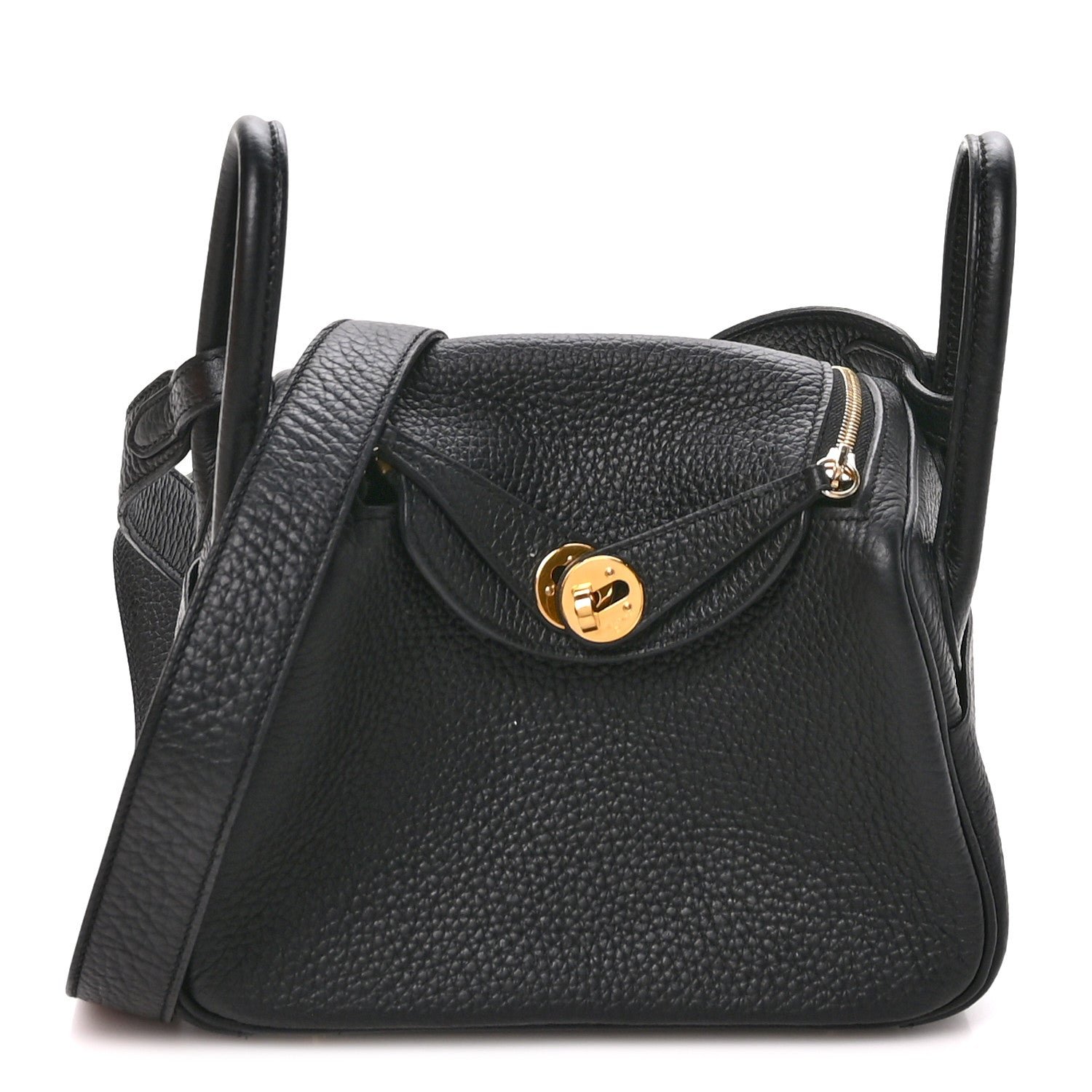 Hermes Taurillon Clemence Mini Lindy 20 Black