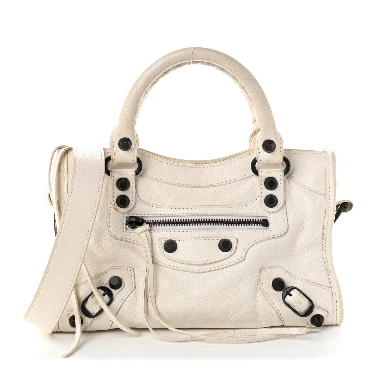 Balenciaga Agneau Arena Classic Hardware Le City Mini  White