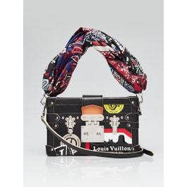 Louis Vuitton Louis Vuitton Black Epi Leather World Tour Petite Malle Bag