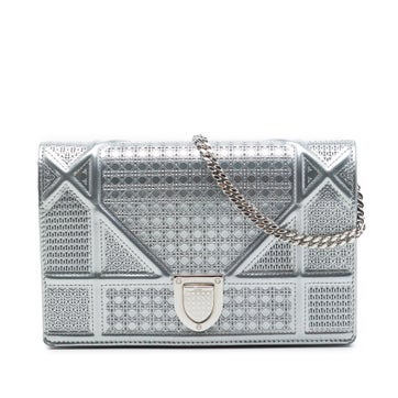 Metallic Patent Microcannage Diorama Wallet on Chain
