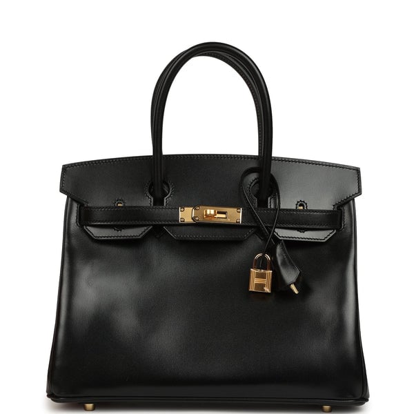 Hermes Hermes Birkin 30 Black Box Gold Hardware
