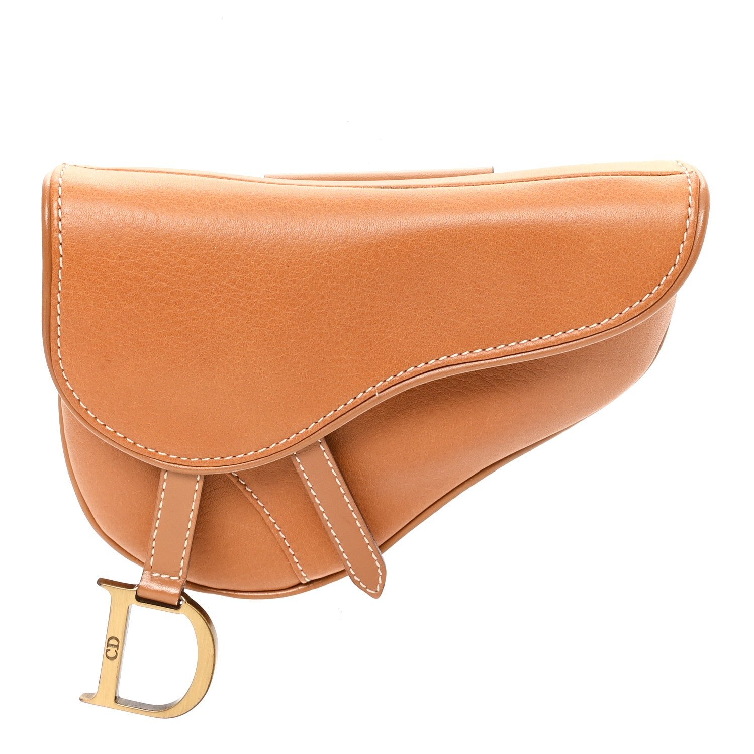 Christian Dior Calfskin Saddle Belt Bag Tan