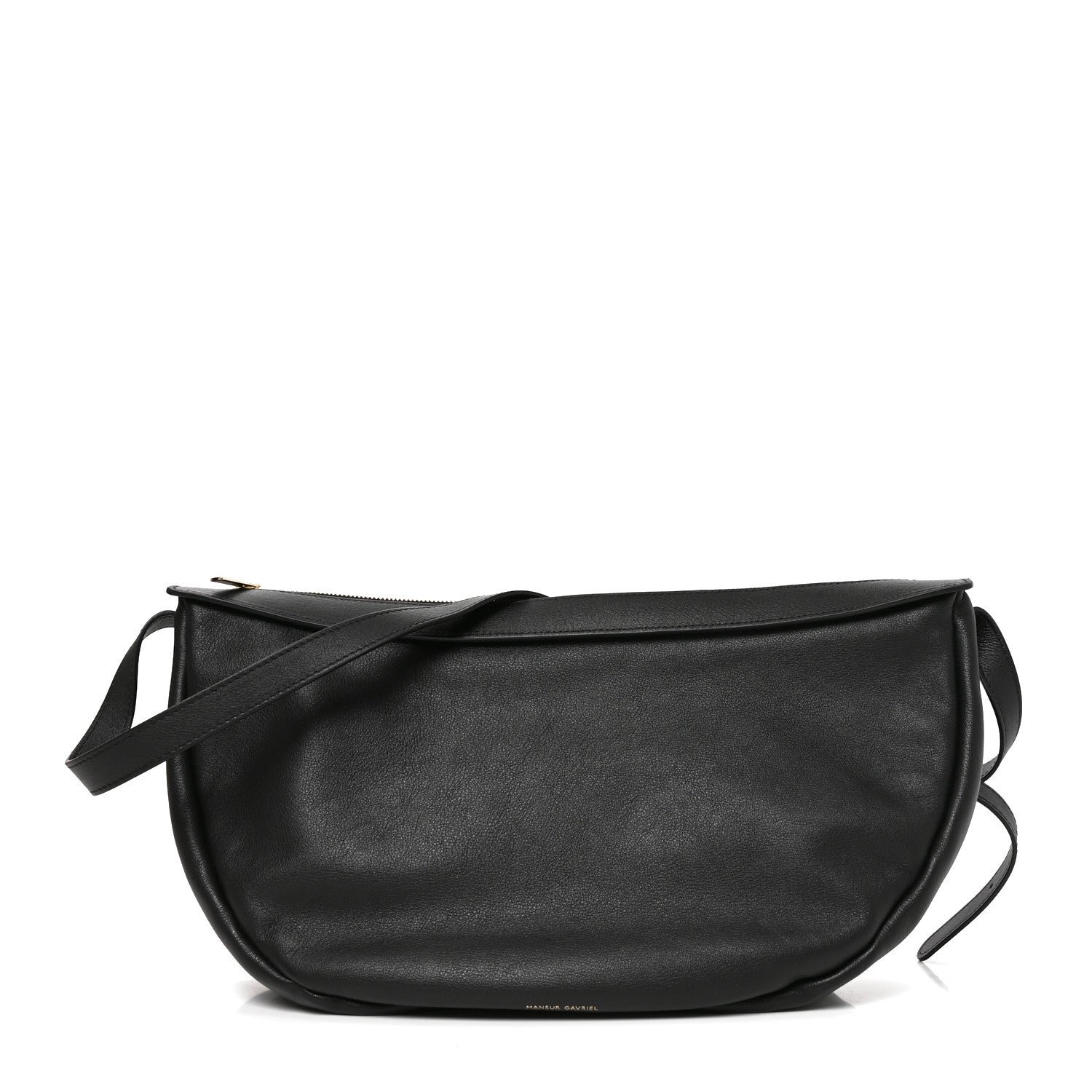 Mansur Gavriel Soft Calfskin Large Moon Sling Bag Black