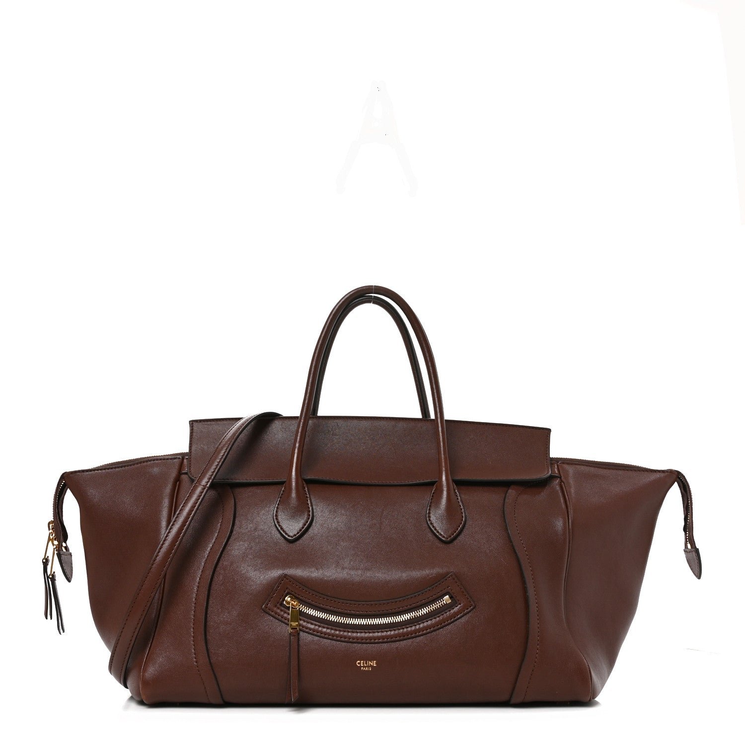 Celine Supple Shiny Lambskin Medium Smiling New Luggage Brick