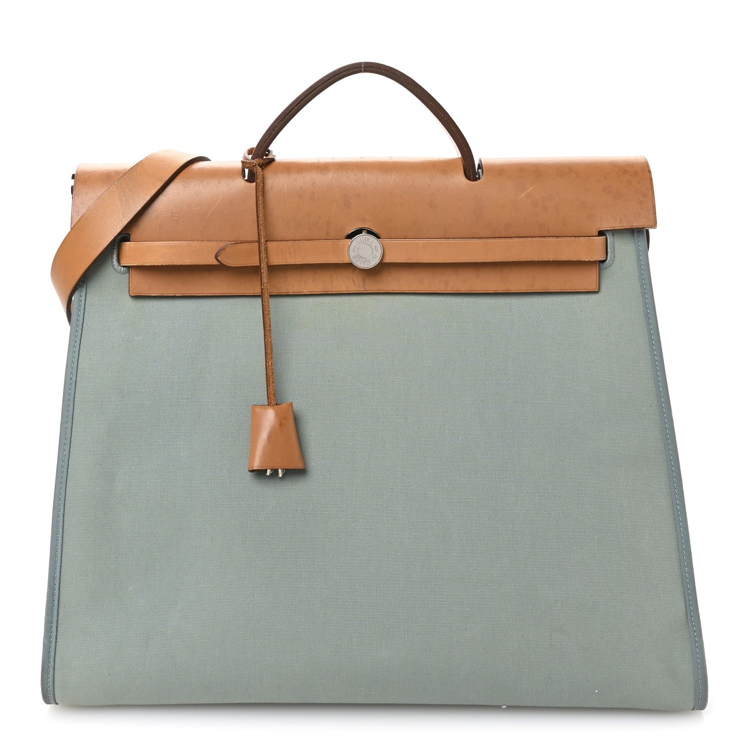 Hermes Military Toile Vache Hunter Herbag Zip PM 31 Bleu Lin