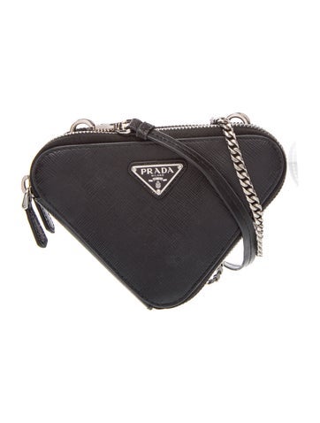 Enameled Metal Triangle Crossbody Bag Mini