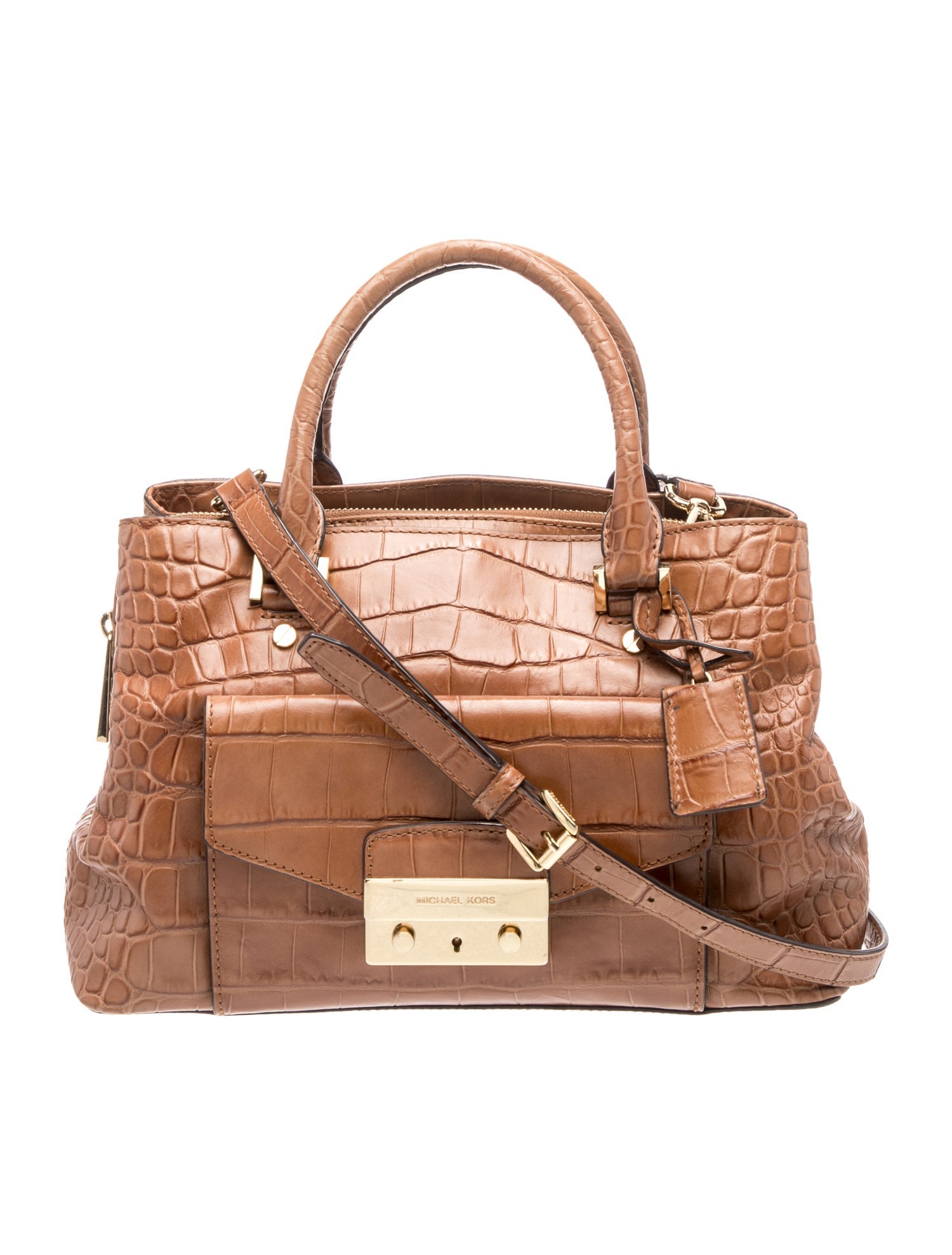 Embossed Leather Top Handle Bag