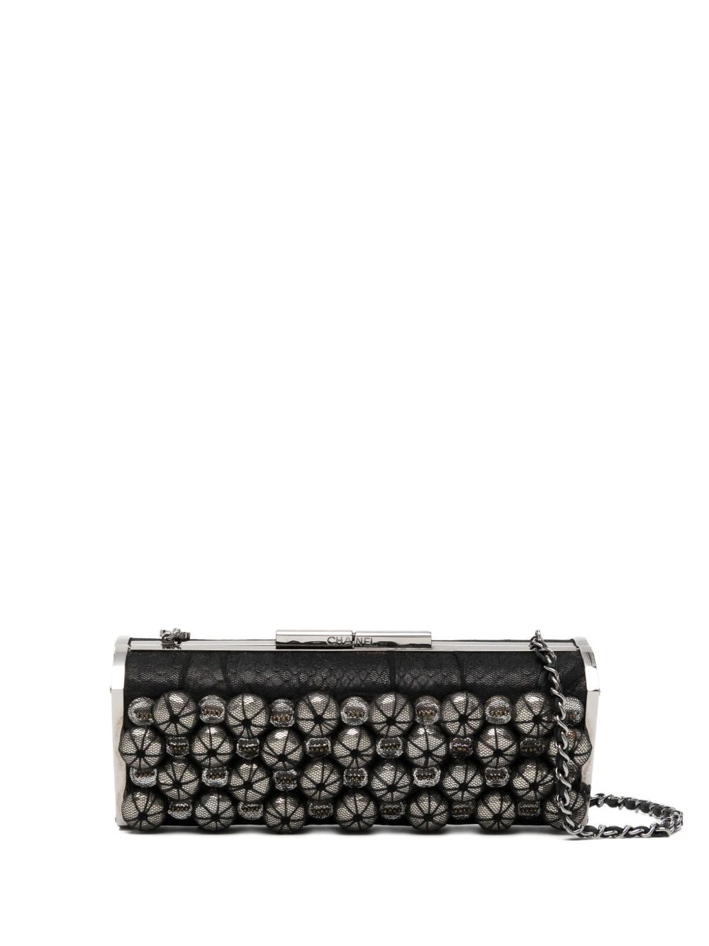 Python Print Mesh Charm Minaudière Evening Bag