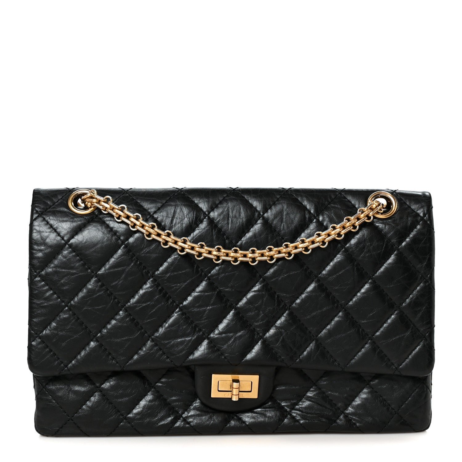 Chanel Aged Calfskin Quilted 2.55 Reissue 226 Flap Black