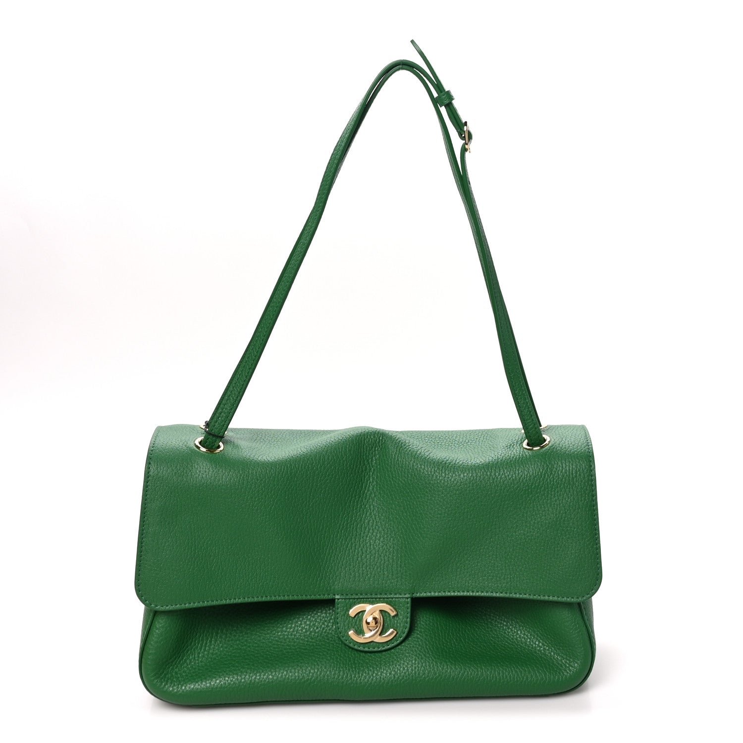 Chanel Grained Calfskin Small Souplissimo Maxi Flap Green