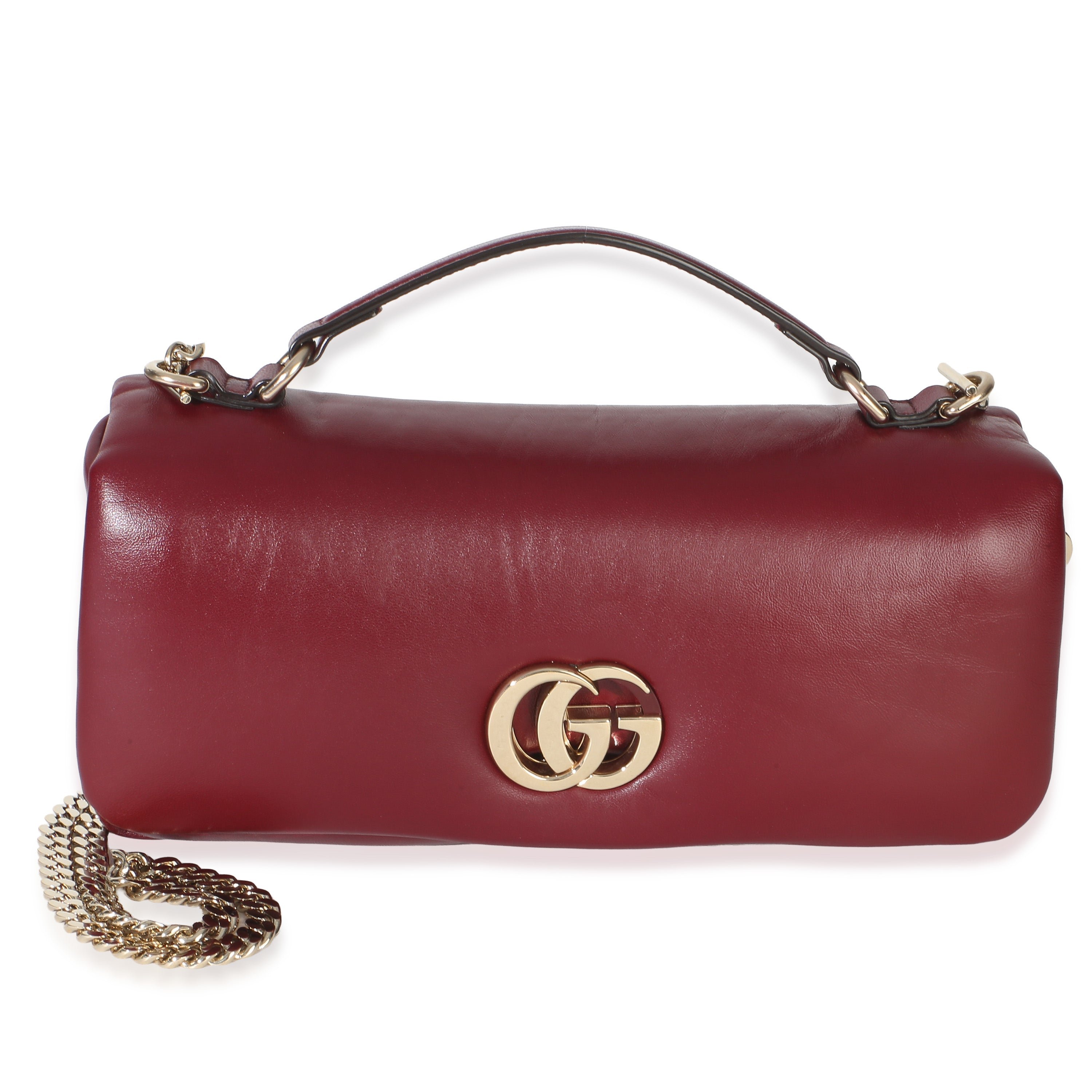 Red Lambskin GG Milano Small Top Handle Shoulder Bag
