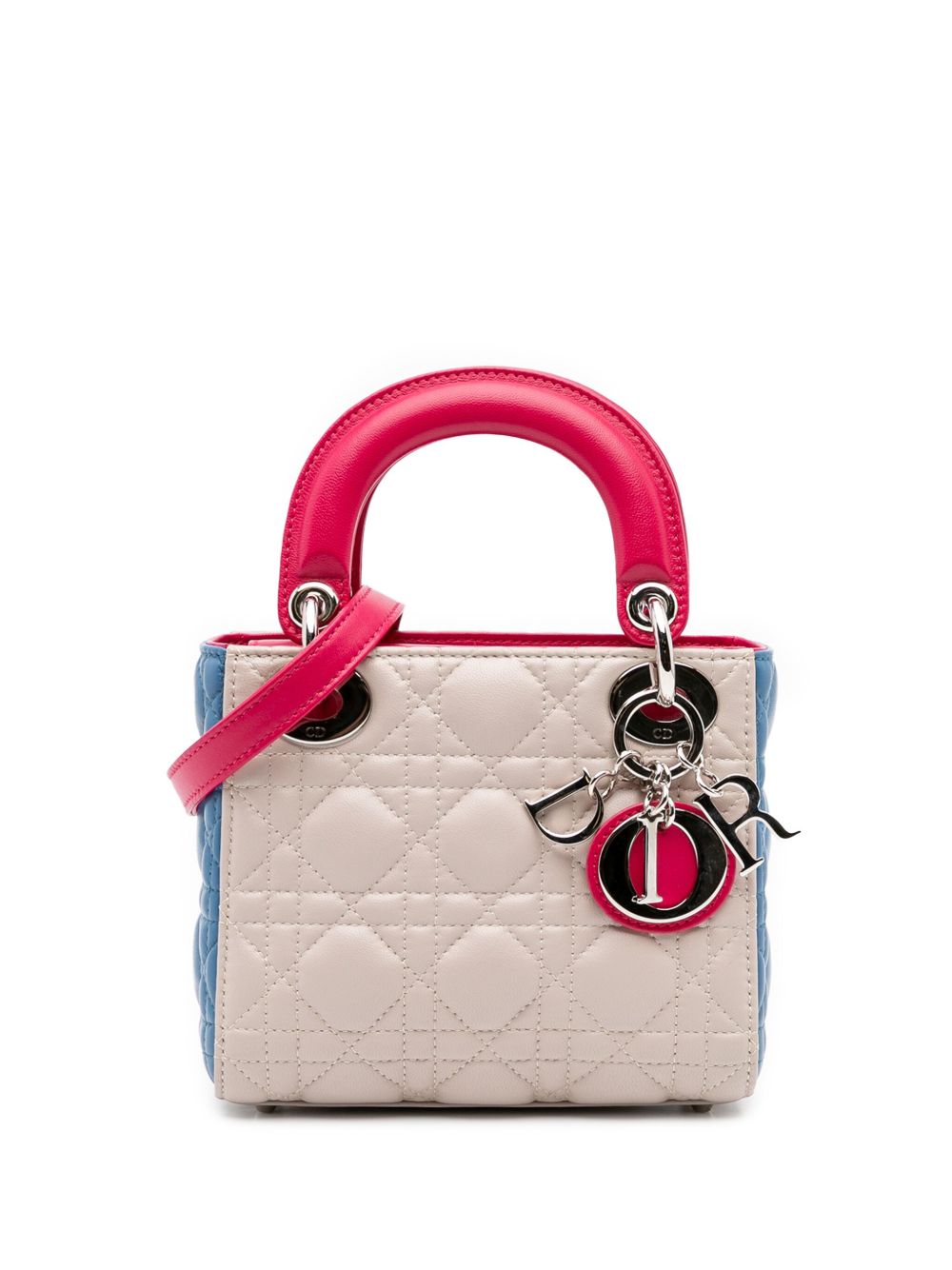2014 Mini Tricolor Lambskin Cannage Lady Dior satchel