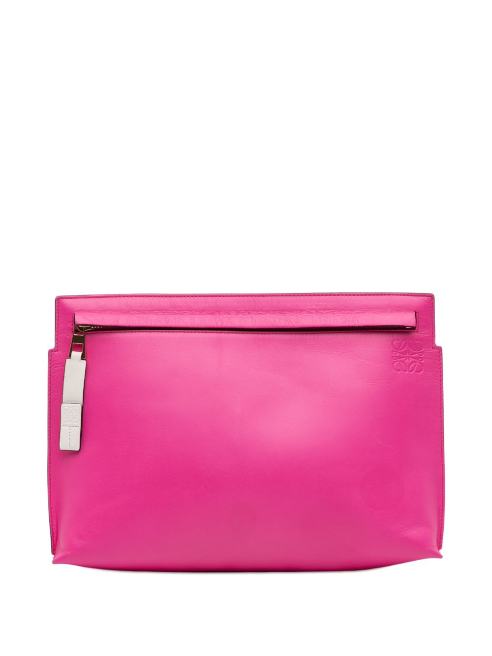 2017 Bicolor Leather Anagram T Pouch clutch bag