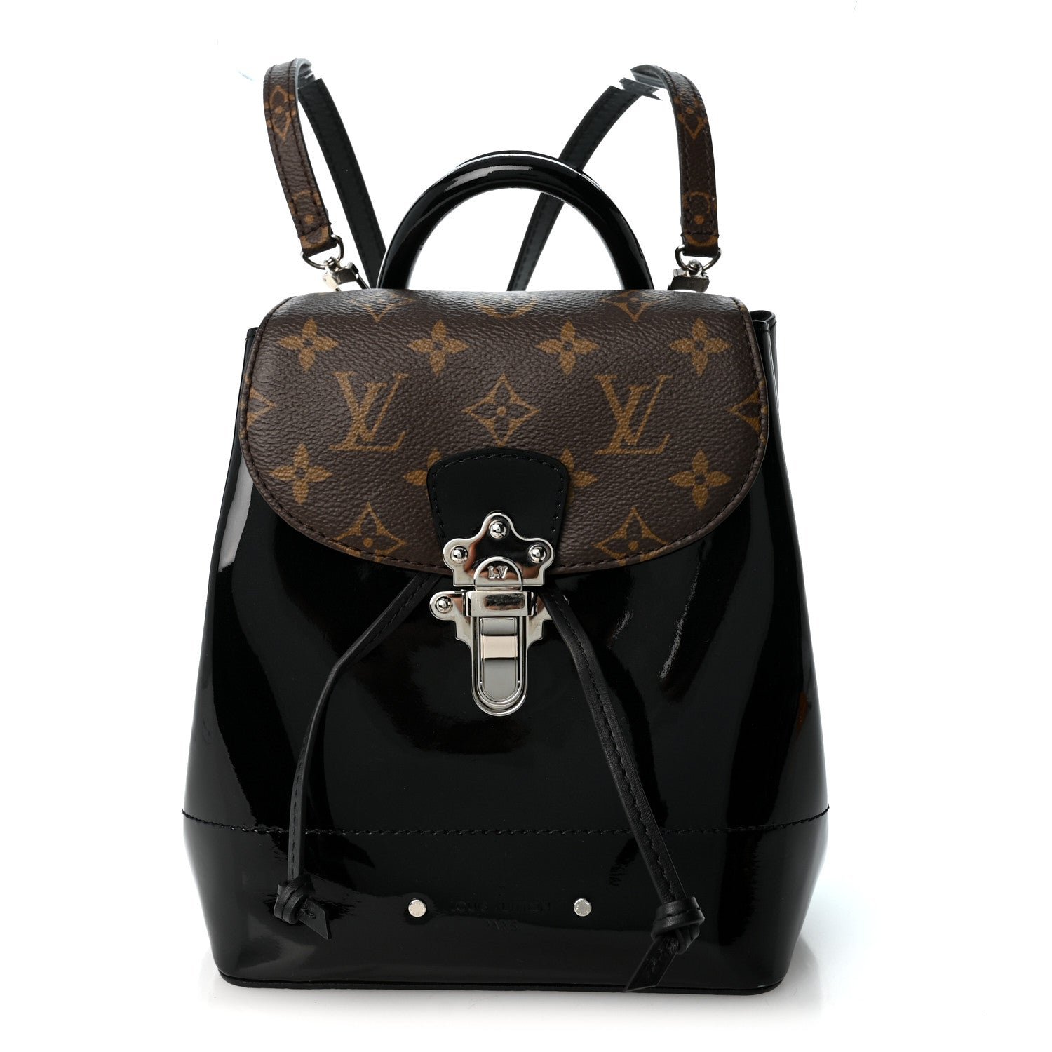 Louis Vuitton Patent Monogram Hot Springs Backpack Black