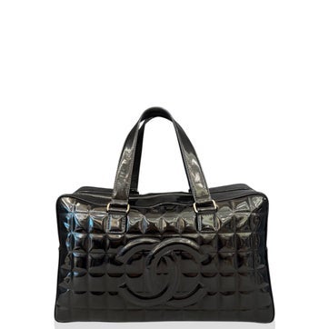 Patent Leather Bar Bowler Bag