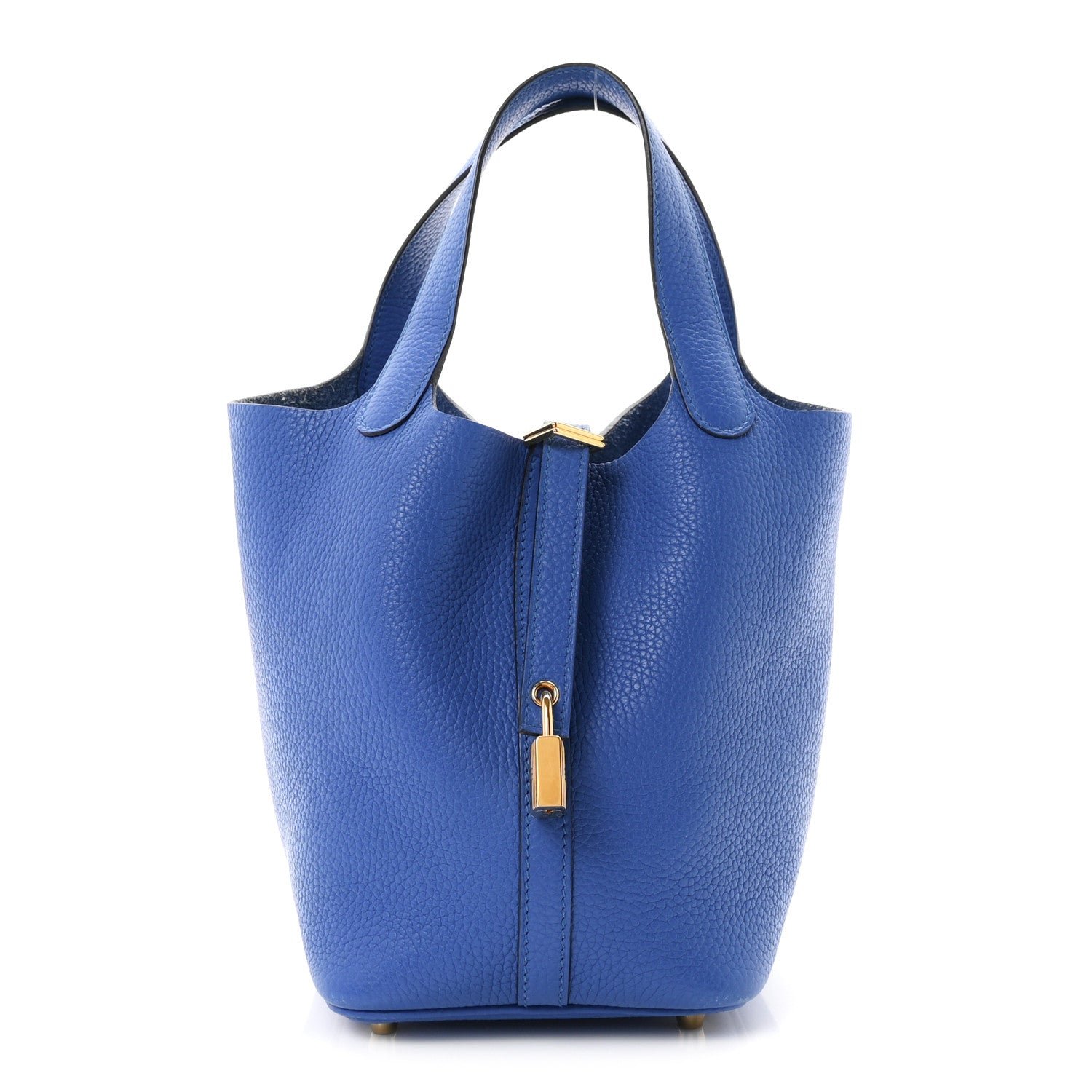 Hermes Taurillon Clemence Picotin Lock 18 PM Bleu Hydra