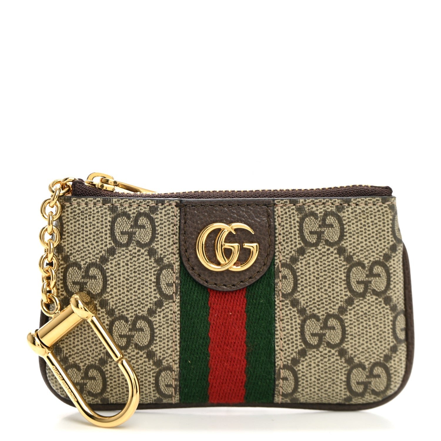 Gucci GG Supreme Monogram Web Ophidia Key Case Beige New Beige New Acero