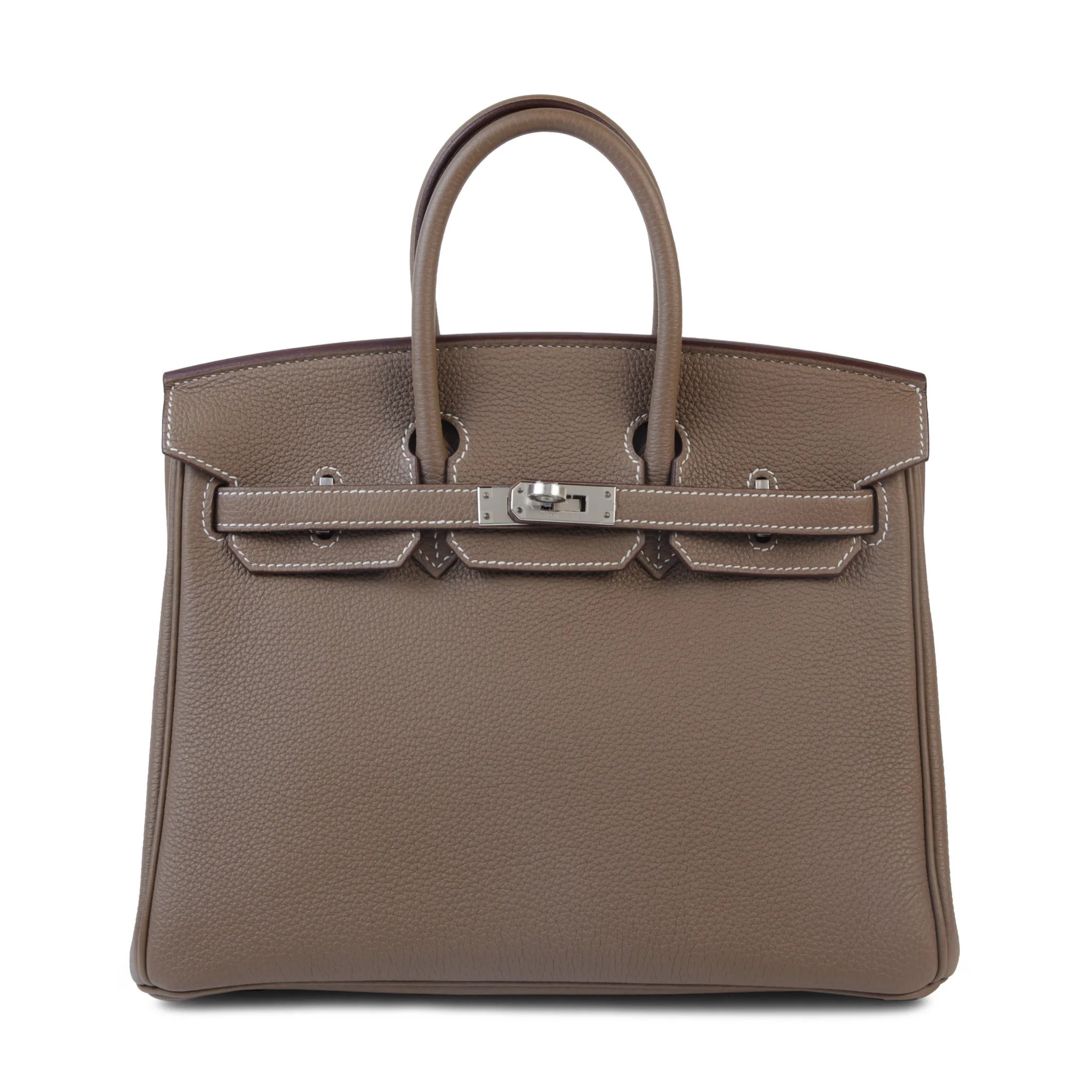 Unused ( Rank NS ) HERMÈS Birkin 25 Etoupe (18) Togo Palladium hardware U (2022)