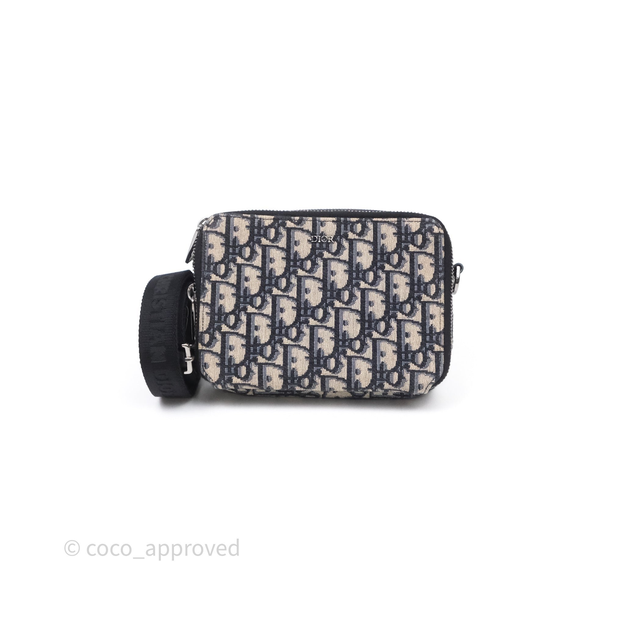 Dior Men's Crossbody Pouch Bag Blue Oblique Canvas