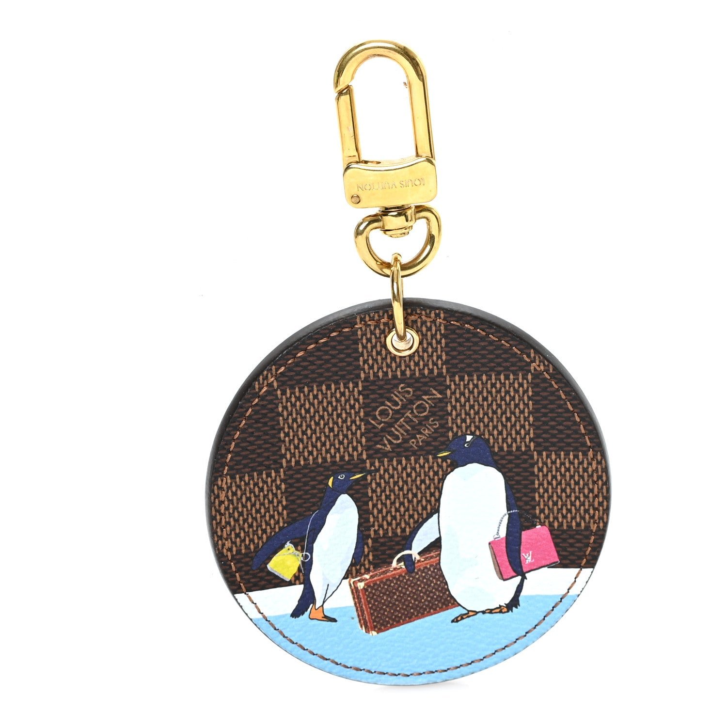 Louis Vuitton Damier Ebene Illustre Manchot Bag Charm Key Ring