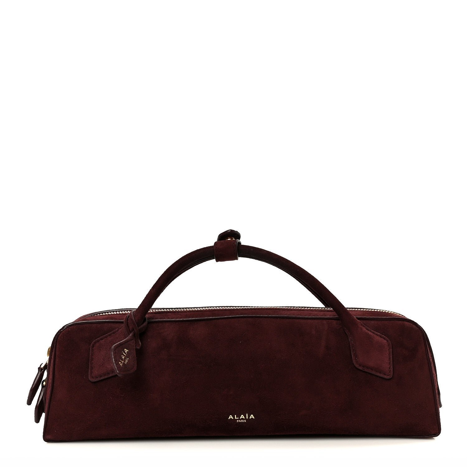 Alaia Alaia Suede Goatskin Teckel Clutch Rouge Grenat