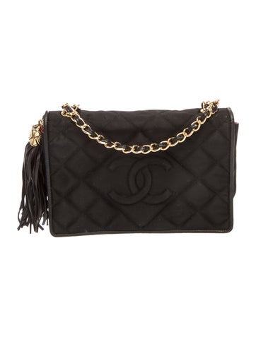 Satin Diamond CC Flap Bag
