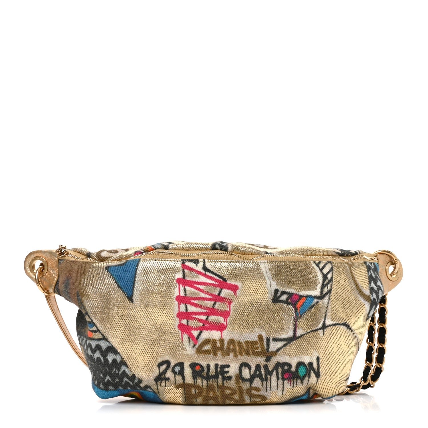 Chanel Graffiti Printed Canvas Street Spirit Waist Belt Bag Multicolor