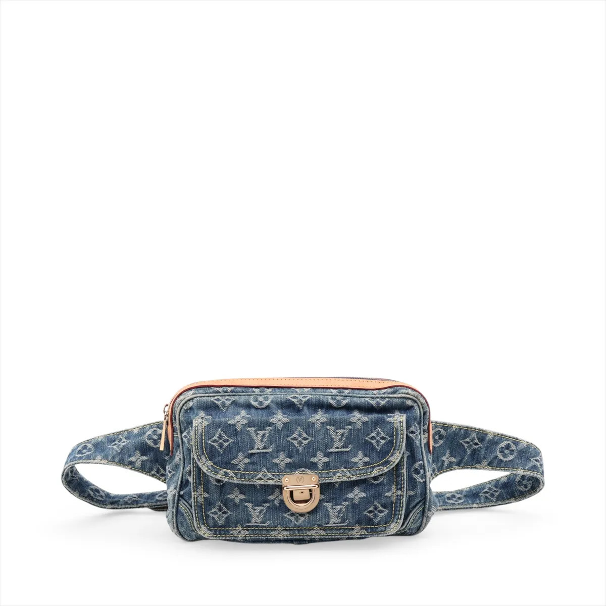 Louis Vuitton Monogram denim Bum bag M95347 Blue