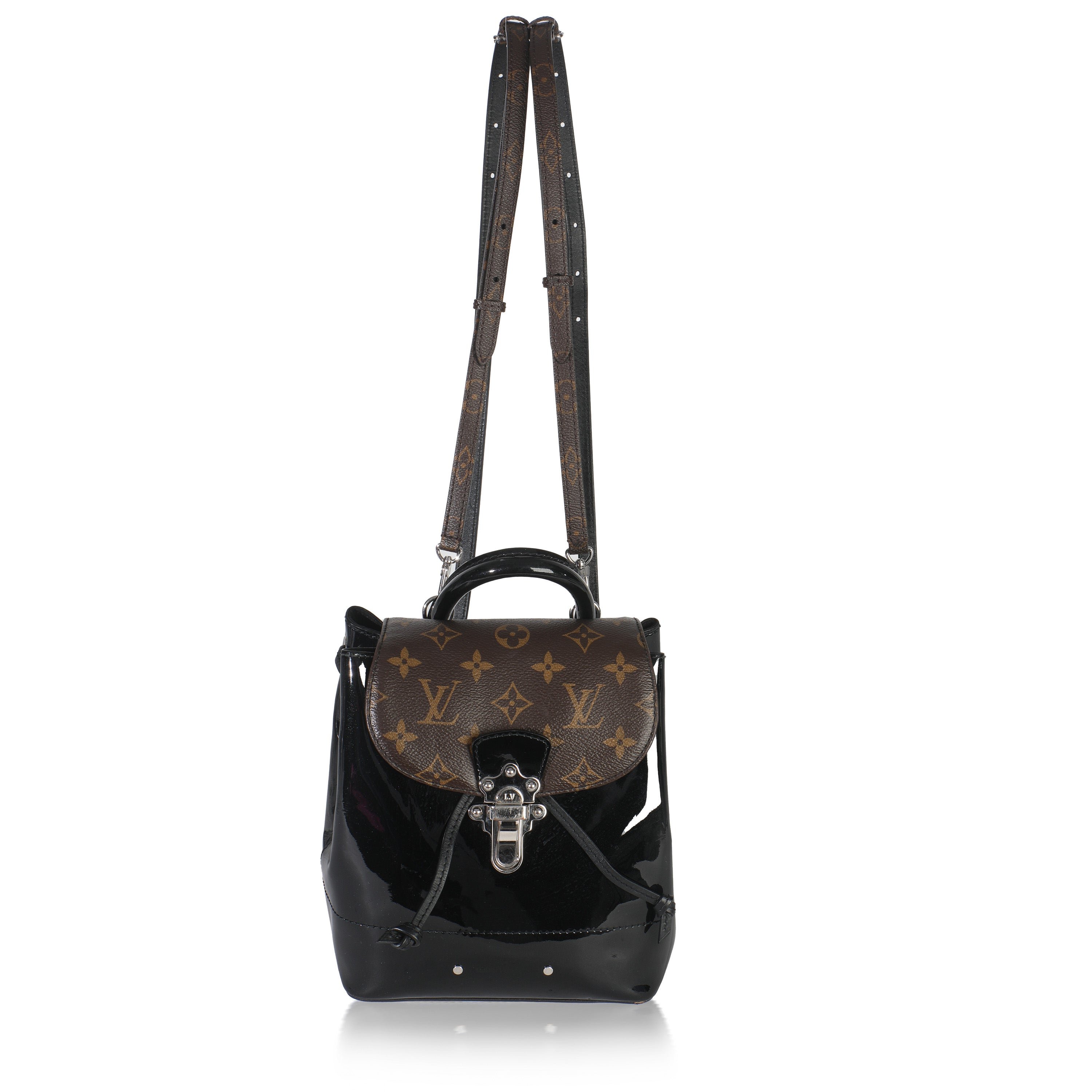 Louis Vuitton Black Patent Monogram Hot Springs Backpack