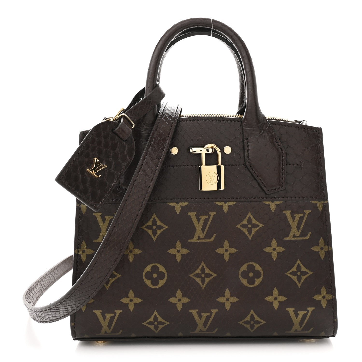 Louis Vuitton Snakeskin Monogram City Steamer Mini Brown