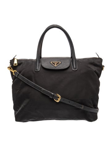 Saffiano Leather Tessuto Nylon Tote