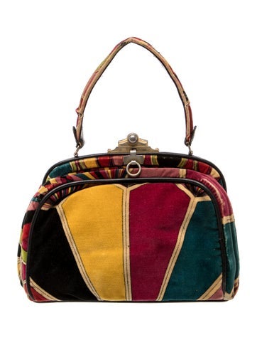 Emilio Pucci Velvet Top Handle Bag