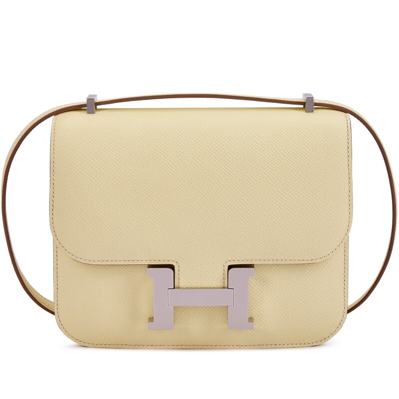 Hermes Jaune Milton Epsom Mini Constance 18 Palladium Hardware, 2024